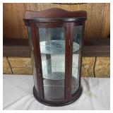 Vintage Wall Hanging Demilune Curio Cabinet Mid