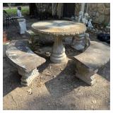 Concrete Table & 3 Benches