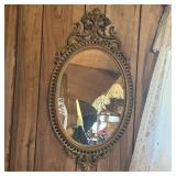 31x16 1/2 Vintage Burwood Oval Wall Mirror Ornate