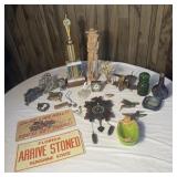 Table Lot- Automotive Plates, Plastic Cuckoo