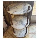 Marble & Wood 3 Tier Plant Stand Table Turned
