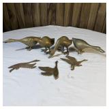 (7) Vintage Solid Brass Duck & Goose
