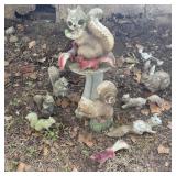 Assorted Squirrel Garden Figures & Concrete