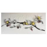 36" Bird & Pinecone Branch Wall Art Decor Faux