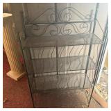 4-Tier Black Metal Scroll Collapsable Shelf