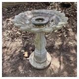 32" Two-Piece Cast Concrete Pedestal Birdbath