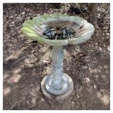 32" Pedestal Birdbath Scalloped,