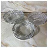 (3) Clear Glass Ashtrays