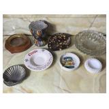 (6) Vintage Ashtrays- Amber, Milk Glass, Silver