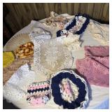 Vintage Crochet Lace Doily Lot Ruffled Table