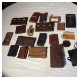 Table Lot- Vintage Leather Wallets, Coin Purse, &