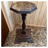 Vintage Octagonal Wood Pedestal Plant Stand