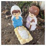 1996 Empire Lighted Child Nativity Blow Mold Set