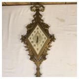Vintage Syroco Wall clock #1050 Floral