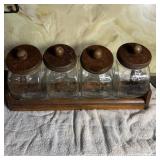 Glass Jar Canister Set Slant Container