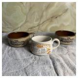 (3) Vintage Soup Mugs