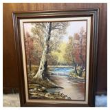 31x24 Autumn Stream Framed Painting