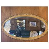 39x21 Vintage Ornate Gold Oval Wall Mirror