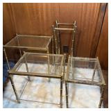Vintage Faux-Bamboo Brass Nesting Tables