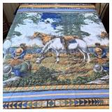 Vintage Western Style Horse & Children Blanket