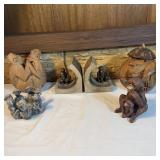 Monkey Decor- Coconut Art, Book Ends, Candle