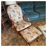 Western Theme Wood Glider chair & Matching