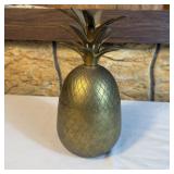 Vintage 9" Brass Pineapple Jar Container Canister