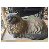 17" Ceramic Gray Persian Cat Figurine