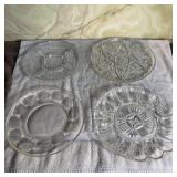 (4) Glass Serving Trays