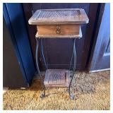 Vintage Mediterranean Revival Woven Rattan and