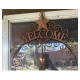 Rustic Heart Scroll Welcome Over The Door