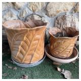 (2)  Glazed Terracotta Planters