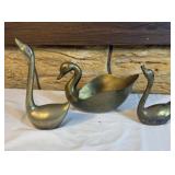 (3) Solid Brass Figures/Planter