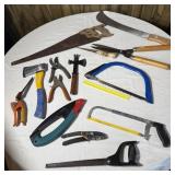 Assorted Yard Tools- Hack Saws, Matchet, Combi