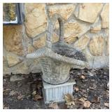 26x17 Concrete Basket Planter on 9" Base