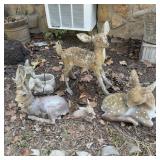 (5) Concrete Deer Garden Figures/Statues