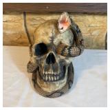 8" Gothic-Style Polyresin Skull Figurine Entwined