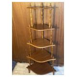 Vintage 5-Level Wood Corner Shelf