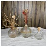 (3) Vintage Decorative Glass Vessels