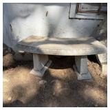 37" Curved Concrete Bench