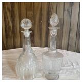 (2) Pressed Glass Decanters