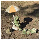 (3) Frog Garden Figures