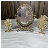 Brass Earring Holders & Standing Mirror