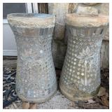 (2) 17" Mosaic Glass Plant Stands