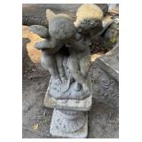 20" Garden Sculpture of Two Playing Cherubs on