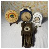 (4) Clocks- Sunbeam, Sheffield Wind Up, Ceramic