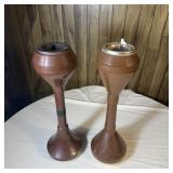 (2) Vintage Mid Century Modern Floor Ashtrays