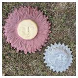 (2) Sun Face Wall Plaques- Concrete/Plaster