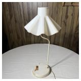 White Gooseneck Table Lamp with Pleated,