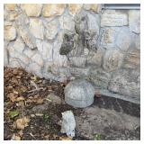 19" (3) Owls Perched on Branches Statue on